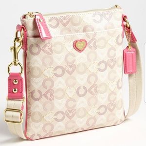 COACH Signature Heart Waverly Coated Swingpack